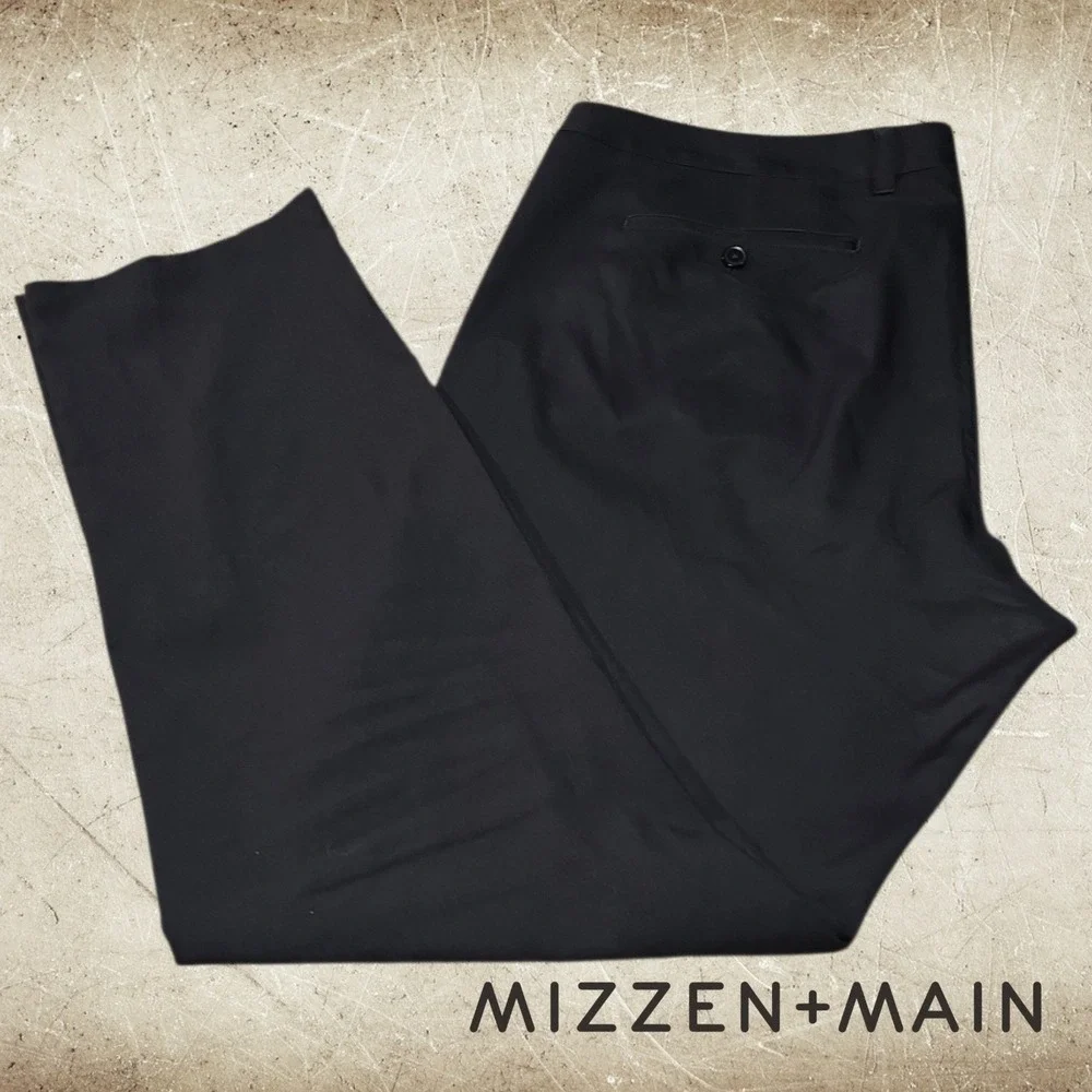 Mizzen+Main Baron Chino Trim Fit Performance Pants Mens Black *40x32